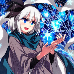 This is a pixiv picture whose title is 雪明かりと妖夢ちゃん！.