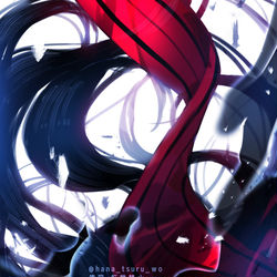 This is a pixiv picture whose title is 【skeb】地を這う狐=.