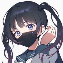 This is a pixiv picture whose title is ツインテマスク.