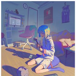 This is a pixiv picture whose title is 限定グッズを買うために、親友(貯金箱)を裏切ることになった.