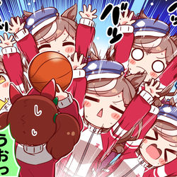 This is a pixiv picture whose title is 【ウマ娘】むんむんむんディフェンス.