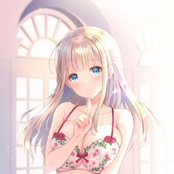 This is a pixiv picture whose title is 赤薔薇下着のお嬢様.