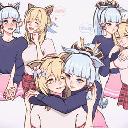 This is a pixiv picture whose title is AyaLumi hugs.