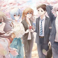 This is a pixiv picture whose title is シンエヴァ公開1周年おめでとう.
