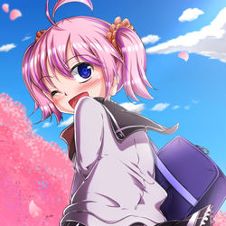 This is a pixiv picture whose title is 卒業シーズンだけど、おむつは卒業しないもんっ！.