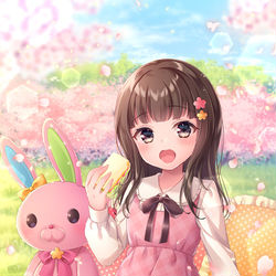This is a pixiv picture whose title is 「お花見日和だね♬」.