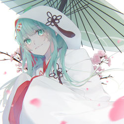 This is a pixiv picture whose title is 白無垢ミク.