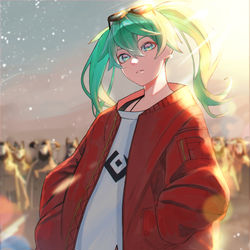 This is a pixiv picture whose title is 初音ミク~砂の惑星~.