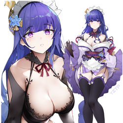 This is a pixiv picture whose title is Raiden maid.
