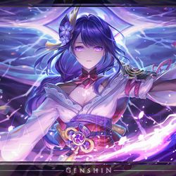 This is a pixiv picture whose title is 【GenShin】接我一刀啦!.