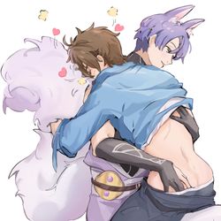 This is a pixiv picture whose title is 摸摸大尾巴.