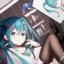 This is a pixiv picture whose title is 虚拟歌姬超级依赖.