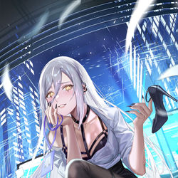 This is a pixiv picture whose title is 『ラファームの少女』 堕天使.