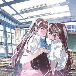 This is a pixiv picture whose title is オリジナル百合画集『Airy Light Vol.2』.