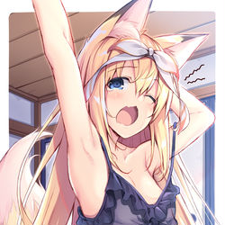 This is a pixiv picture whose title is 寝起きすずは様.