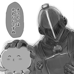 This is a pixiv picture whose title is 素直に喜ぶタコピー.