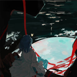 This is a pixiv picture whose title is 暗月.