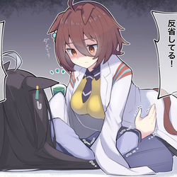 This is a pixiv picture whose title is 中身が入れ替わったタキオンとカフェ　和解編.