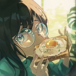 This is a pixiv picture whose title is 🍞🍳.