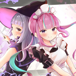 This is a pixiv picture whose title is バトルメイドと魔法使い.
