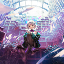 This is a pixiv picture whose title is 図書館の天使.
