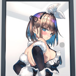 This is a pixiv picture whose title is 「これサイズあってる…？」.
