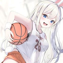 This is a pixiv picture whose title is basket ball bunny.