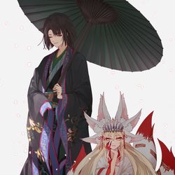 This is a pixiv picture whose title is 太公望&闇コヤン.