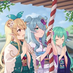 This is a pixiv picture whose title is 初詣.