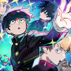 This is a pixiv picture whose title is モブサイコ100.