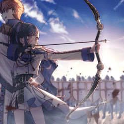 This is a pixiv picture whose title is 背中は任せろう.