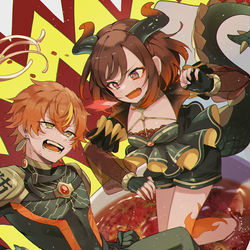 This is a pixiv picture whose title is エナナンVSアキト.