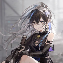 This is a pixiv picture whose title is 夜半.