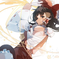 This is a pixiv picture whose title is 博麗.