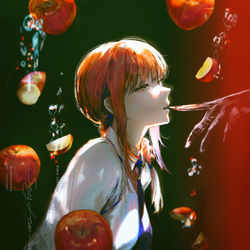 This is a pixiv picture whose title is makima🍎.
