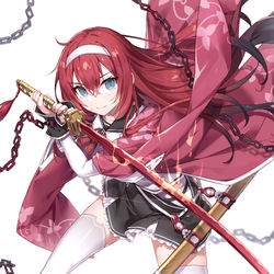 This is a pixiv picture whose title is 『戦鬼と戦姫の聖災戦争』.