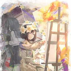 This is a pixiv picture whose title is 滲む想いなぞって描いた.