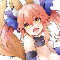 This is a pixiv picture whose title is Tamamo dangerous beast.