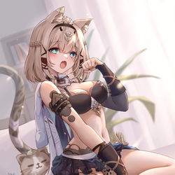 This is a pixiv picture whose title is 猫猫.