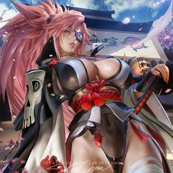 This is a pixiv picture whose title is 梅喧 Baiken.