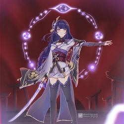 This is a pixiv picture whose title is Raiden Shogun.