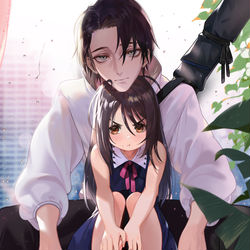 This is a pixiv picture whose title is 吻.