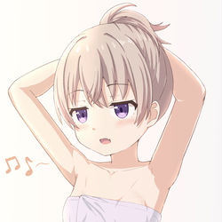This is a pixiv picture whose title is スｏー/ﾚー7°の　れ...恋ちゃん入浴準備中.