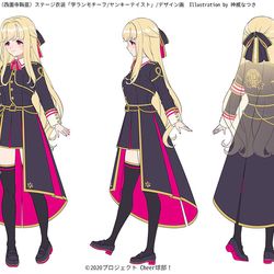 This is a pixiv picture whose title is 【Cheer球部！】西園寺鞠亜 / 橘カンナ 衣装デザイン.