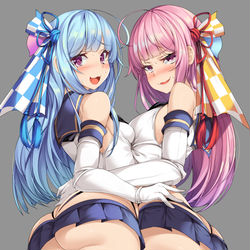 This is a pixiv picture whose title is 危ない格好をした琴葉姉妹.