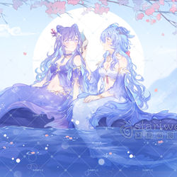 This is a pixiv picture whose title is 甘晴（美人鱼）.