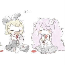 This is a pixiv picture whose title is 🍵🍘🍵.