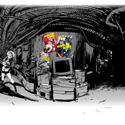 This is a pixiv picture whose title is 【360°】廊下【youtube】.