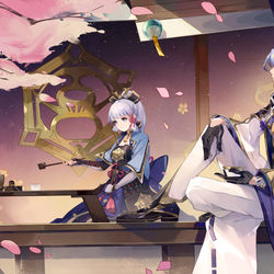 This is a pixiv picture whose title is 神里兄妹~.