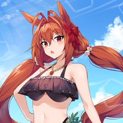 This is a pixiv picture whose title is ダスカinマルゼンスキーの水着.